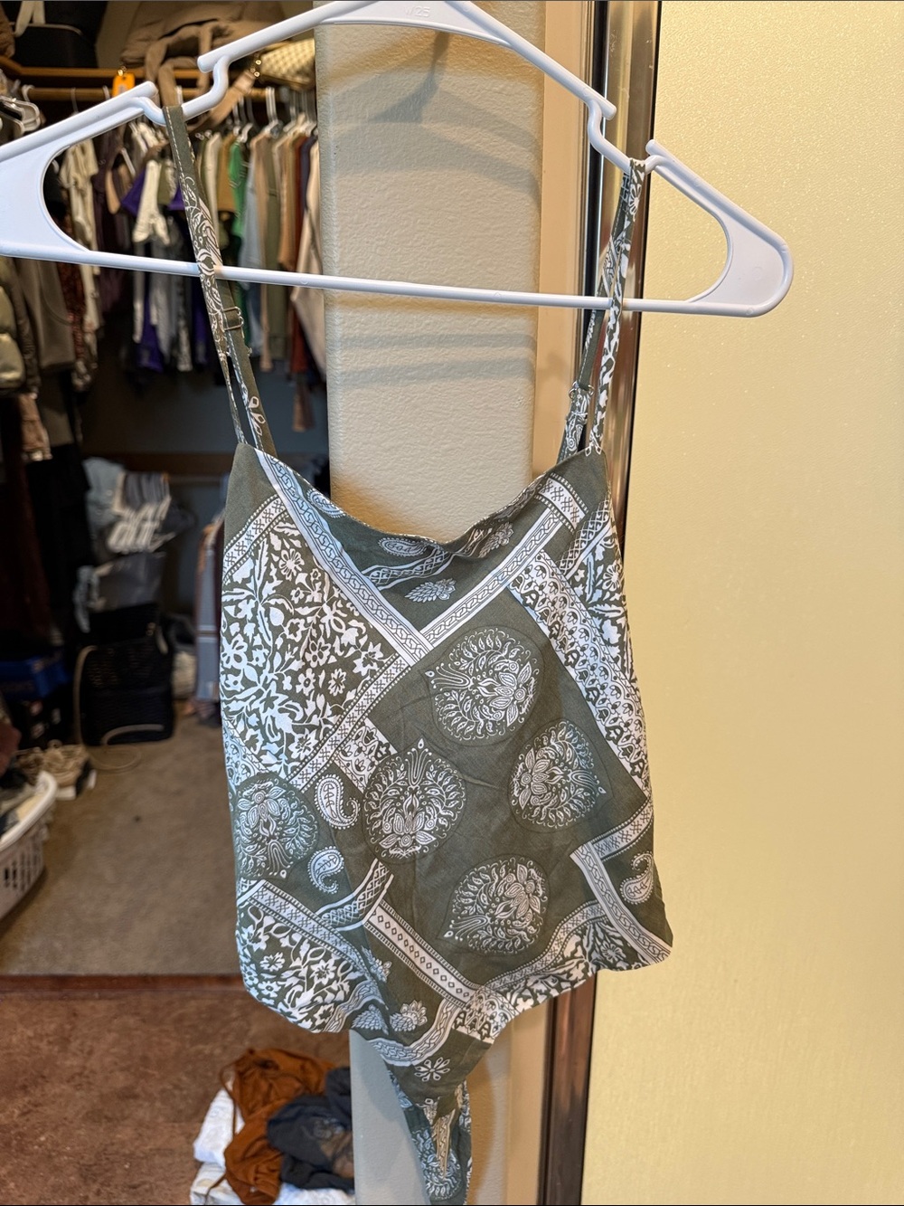 Olive Bandana-Print Spaghetti Strap Cami